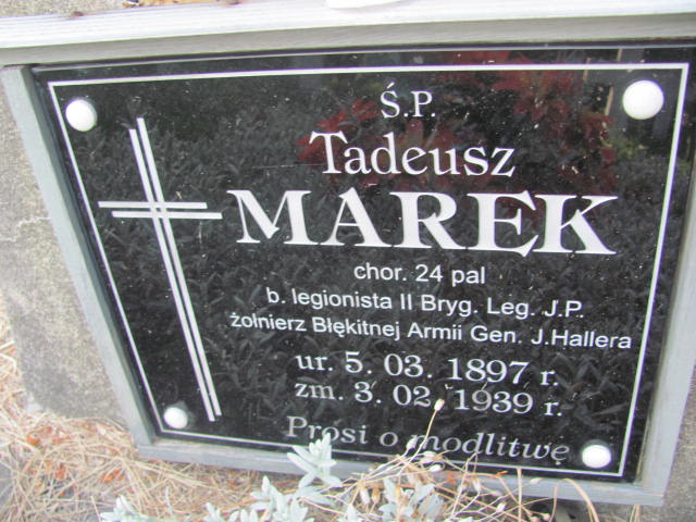 Tadeusz Marek 1897 Jarosław - Grobonet - Wyszukiwarka osób pochowanych