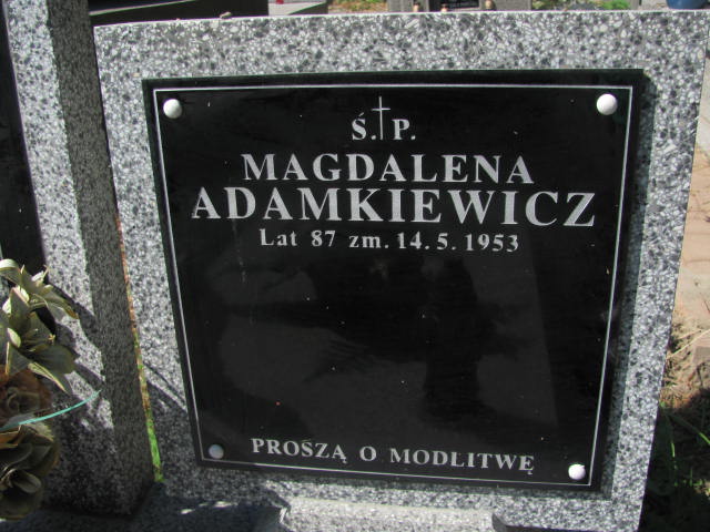 Magdalena Adamkiewicz Jarosław - Grobonet - Wyszukiwarka osób pochowanych
