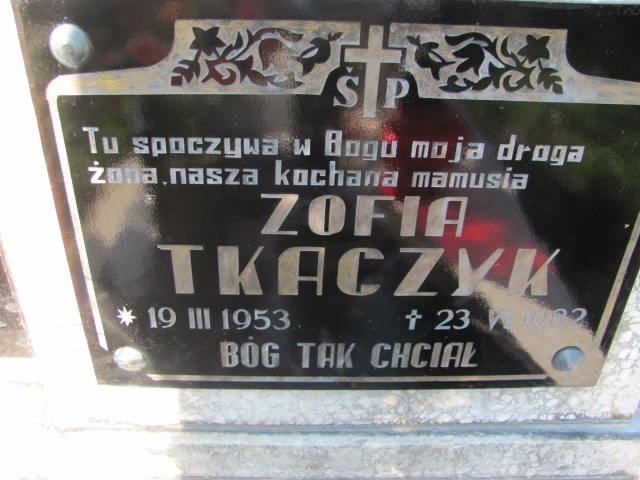 Zofia Tkaczyk 1953 Jarosław - Grobonet - Wyszukiwarka osób pochowanych