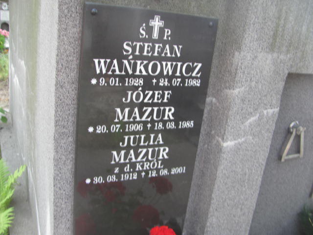 Julia Mazur 1912 Jarosław - Grobonet - Wyszukiwarka osób pochowanych