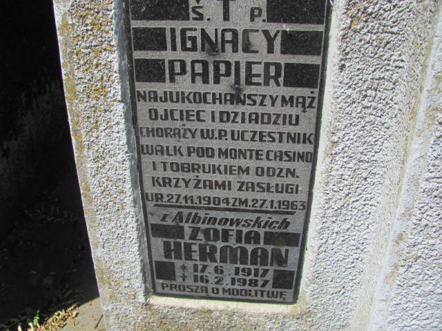 Ignacy Papier 1904 Jarosław - Grobonet - Wyszukiwarka osób pochowanych